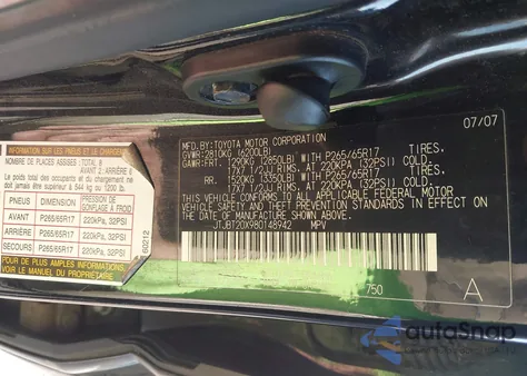 2008 Lexus Gx 470 from USA, damaged, VIN JTJBT20X980148942